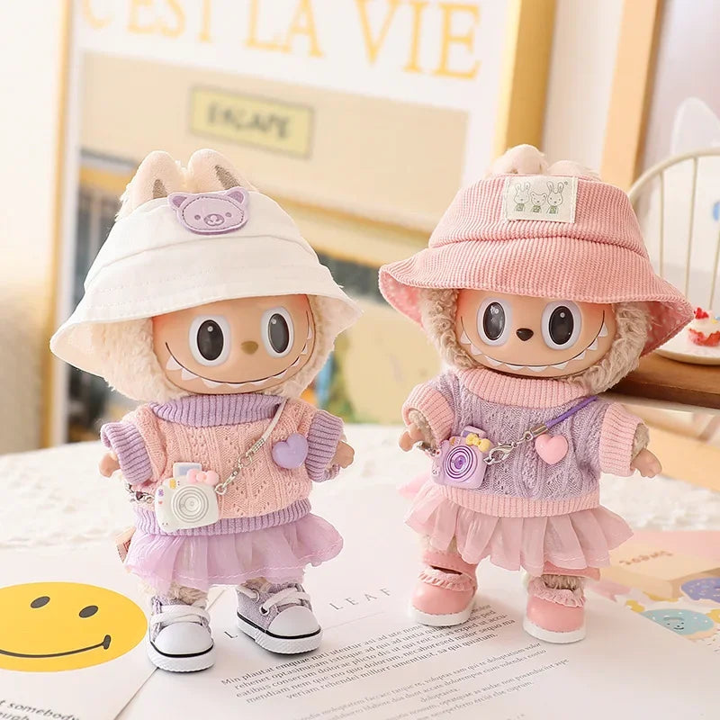 Labubu Doll Clothes Tulle Skirt Set Stylish Outfit Replacement for 17cm Ropa Labubu Dolls Accessories Labubu Doll Clothes Tulle Skirt Set Stylish Outfit Replacement for 17cm Ropa Labubu Dolls Accessories